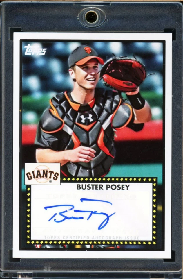 2011 Topps Lineage Buster Posey Giants RC Auto 1952 Topps Giants #52A-BP - Image 1 of 2