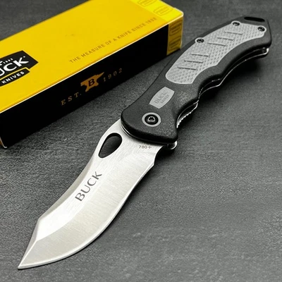Buck Knives Exert Black and Grey Rubberized Handle EDC Folding Pocket Knife NEW - Image 1 of 4