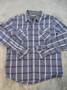 American Rag Shirt Mens Large Blue White Plaid Cowboy Western Rodeo Slim Fit - Picture 1 of 20