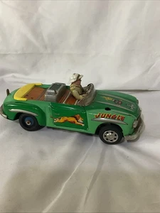 Tin toy 1960's Sanshin Japan Jungle Pioneer MERCEDES 190 SL Safari Batt Op Car - Picture 1 of 17