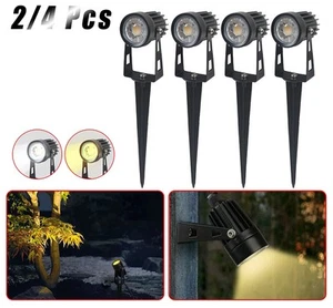 2-4er Set Gartenstrahler mit Erdspieß 5W Spotbeleuchtung Außen Warmweiß/Kaltweiß - Bild 1 von 13