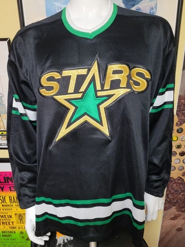 VTG 90s Minnesota North Stars CCM Hockey Jersey XL Black NHL Sewn Cover
