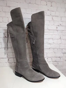Juicy Couture Black Label Gray Suede Women's Britantia Over The Knee Boots Sz 8 - Picture 1 of 13