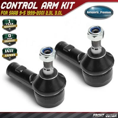 2x Extremo de varilla de amarre de dirección exterior delantera con rótula para Saab 9-5 1999 2000 2001 Foto 1 de 4