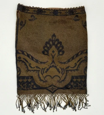 ANTIGUO BOLSO DE MANO VICTORIANO DE PRINCIPIOS DE 1900 MICRO CUENTAS CORTE ACERO FLECOS REPARACIÓN Foto 1 de 4