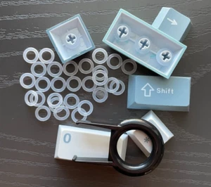 120x Rubber Keycap O-Ring W/ Cap Puller Switch Dampen Sound Mechanical Keyboard - Afbeelding 1 van 5