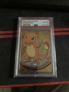 PSA 10 GEM MINT CHARMANDER # 4 Topps Chrome HOLO RARE Series 1 Pokemon Card