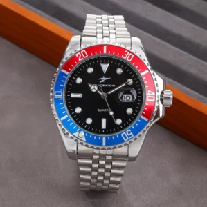 42MM RICECGO Men's Quartz Luxury Diver Watch Stainless Steel Fashion Watch NEW - Picture 1 of 4