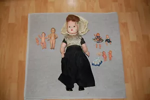 Konvolut 8 alte Nixe Cellba Celluloid Tortulon Puppen Größe bis 60cm - Bild 1 von 12