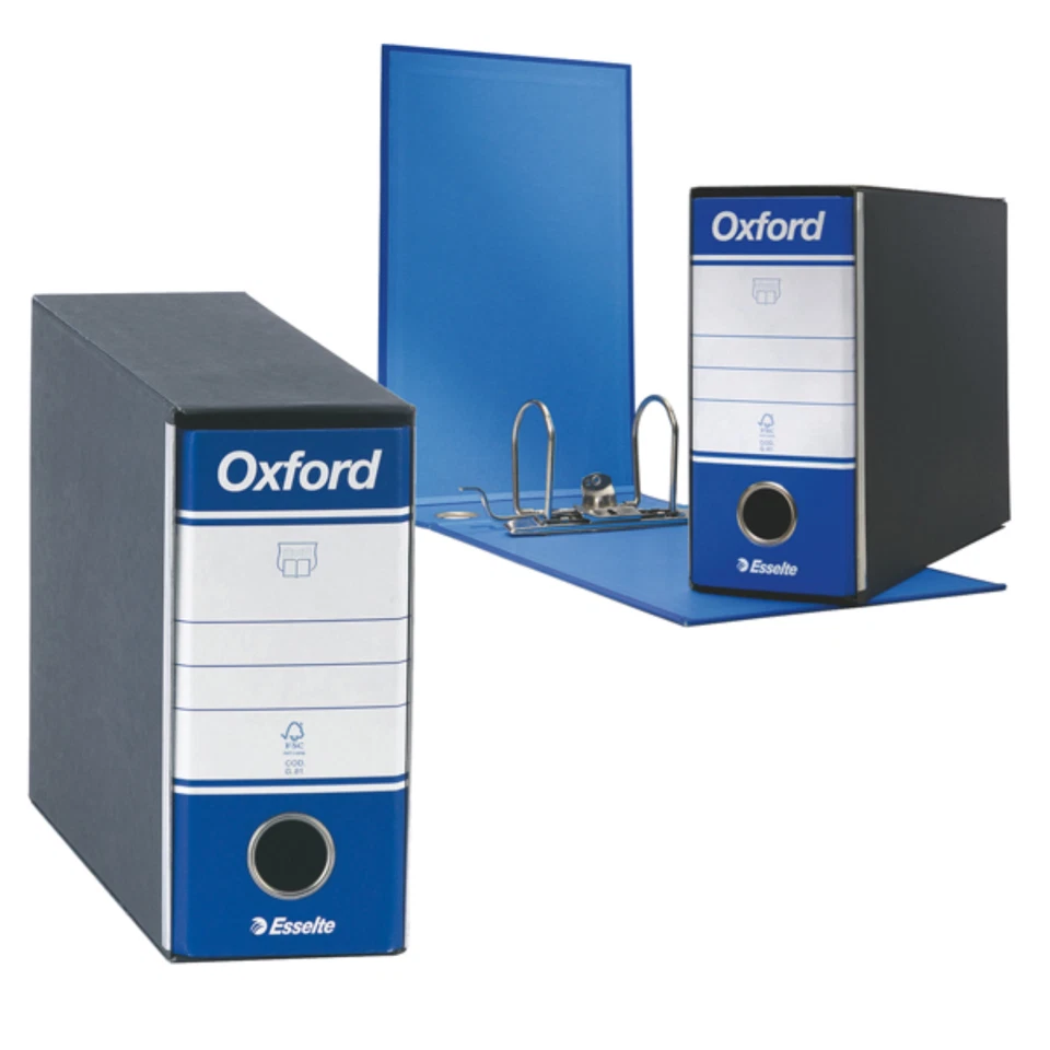 REGISTRATORE OXFORD G81 - DORSO 8 CM - MEMORANDUM 23X18 CM - BLU - ESSELTE