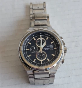 CItizen Eco-Drive B612-S066328 Stainless Steel Chrono Analog Watch - Not Tested - Picture 1 of 7