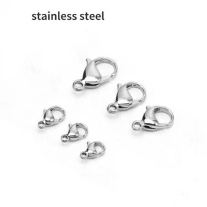 10PC Stainless Steel 9-12MM Lobster Clasp Necklace Bracelet Connector DIY Making - Picture 1 of 9
