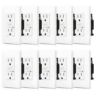 GFCI Outlet 15Amp Outdoor Receptacle Ground Fault Circuit Interrupter TR ETL ×10 - Picture 1 of 12