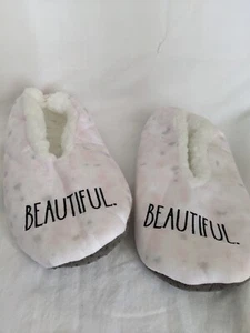 RAE DUNN Beautiful Faux Sherpa Lined Slippers women's - Picture 1 of 6