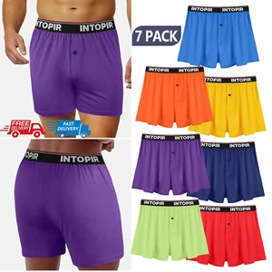 7 Pack Men's Boxer Brief Stretch Boxers Multicolor Shorts Trunks Comfort US - Picture 1 of 28