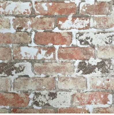 Papel tapiz 3D IR70201 ladrillo envejecido sintético expuesto rojo gris ladrillo roto blanco roto Foto 1 de 4