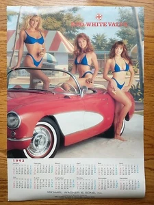 1993 Patriotic Pinup Calendar/Poster, Red-White Valve Advertising 1957 Corvette - Picture 1 of 4