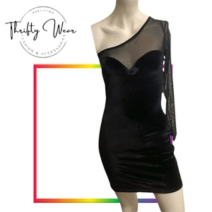Miss Selfridge One Shoulder Dress, Little Black Party Dress, Size 10 - Picture 1 of 9
