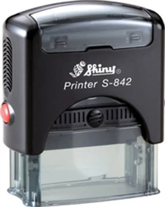 Shiny Printer S-842 Custom 3 Line Text / Address Office Self-ink Rubber Stamp - Picture 1 of 2