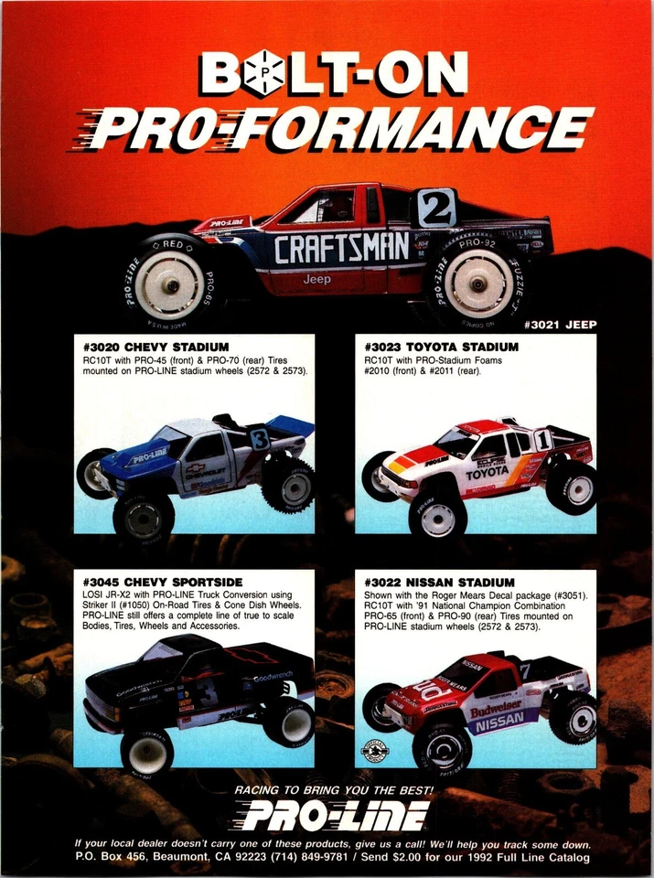 Chevy Stadium Pro-Line Tires RC Print Ad Wall Art Decor Original Nissan Toyota - Image 1 of 1