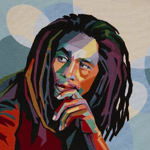 NEU Dekostoff Gobelin Bob Marley ca. 47 x 47 cm - Bild 1 von 1