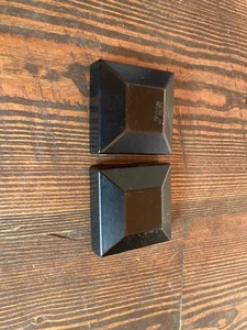Flat Post Cap Aluminum Black 2" Square - Set Of 2 - Picture 1 of 3