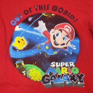 Super Mario Galaxy T Shirt Boys 10 12 L Youth Large Red Graphic Nintendo 2008 - Picture 1 of 10