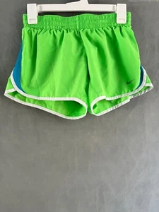 Nike Dri Fit Girls Green Shorts Lined Running Athletic Size XL Waist - Picture 1 of 6