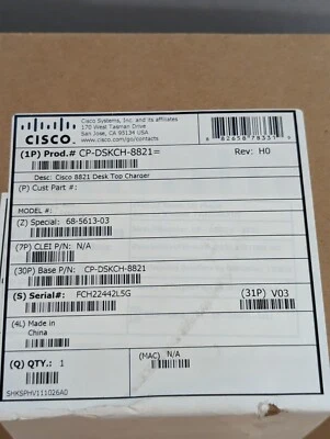 New Cisco Desktop Charger for Wireless IP Phone 8821 CP-DSKCH-8821 brand new - Image 1 of 3
