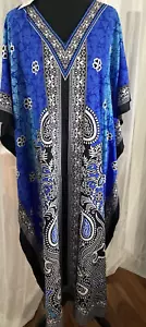 Gypsie Blu Boho Kimono Lagen look Kaftan Paisley Floral Women's Maxi ONE SIZE - Picture 1 of 9