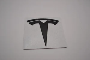 Black Satin Tesla Badge Emblem Model 3/Y/S/X For Exterior Front/Rear - Picture 1 of 3
