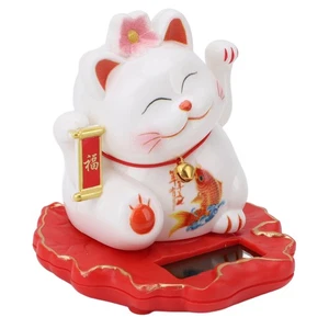 Solar Fortune Cat Lightweight Solar Waving Cat Chinese Cat Eco Friendly Built In - Picture 1 of 24