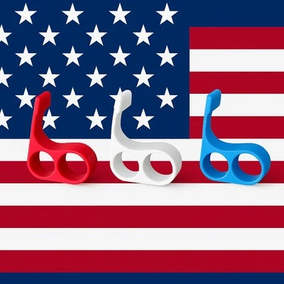 Red White Blue 3D Printed Phone Holder Finger Grip Stand for iPhone Android 3pcs - Image 1 of 4