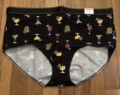 Calzoncillo completo de algodón negro vino cóctel talla grande 14/16 Lane Bryant Cacique Foto 1 de 4