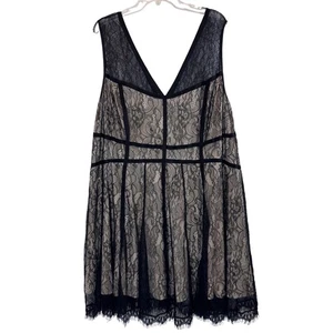 Torrid Size 26 Black Nude Lace Sleeveless Skater Party Dress Plus Size - Picture 1 of 8