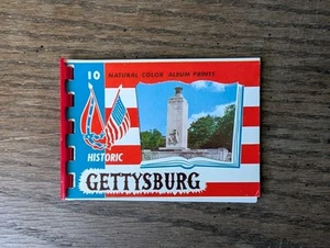 Album vintage souvenir 10 stampe colori naturali mini immagini storico Gettysburg PA - Foto 1 di 6