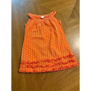 Neu ohne Etikett Planet Baumwollkleid orange gepunktet - Bild 1 von 5