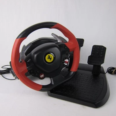 Xbox THRUSTMASTER Ferrari 458 Spider Racing Steering Wheel Pedal Video Game Car - Image 1 of 4