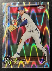 2025 Topps Chrome #93 Bobby Witt Jr Ray Wave (QR1) - Picture 1 of 2