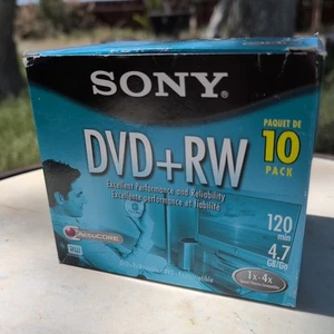 Sony DVD+RW 9 Pack 120 Min 4.7 GB Re-Writable Speed 1x-4x Blank Discs - Photo 1/7