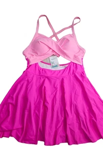 NWT B2prity Pink Cut-out One Piece Skirt Women's Swimsuit Swim dress Size XL - Picture 1 of 6