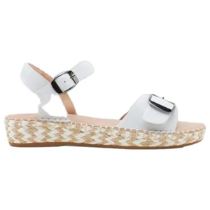 Womens Hush Puppies Basha White Leather Sandals Shoes 7 - Picture 1 of 7