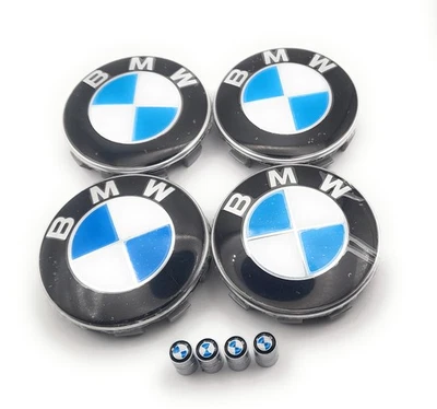 4 TAPPI COPRIMOZZO PER BMW  68MM COMPATIBILI serie 1 2 3 4 5 6 7 x1 x3 x5 x2 x4 - Image 1 of 3