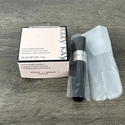 Mary Kay Mineral Powder Foundation - Bronze 1  016890 Discontinued  New W/ Brush - Image 1 of 4