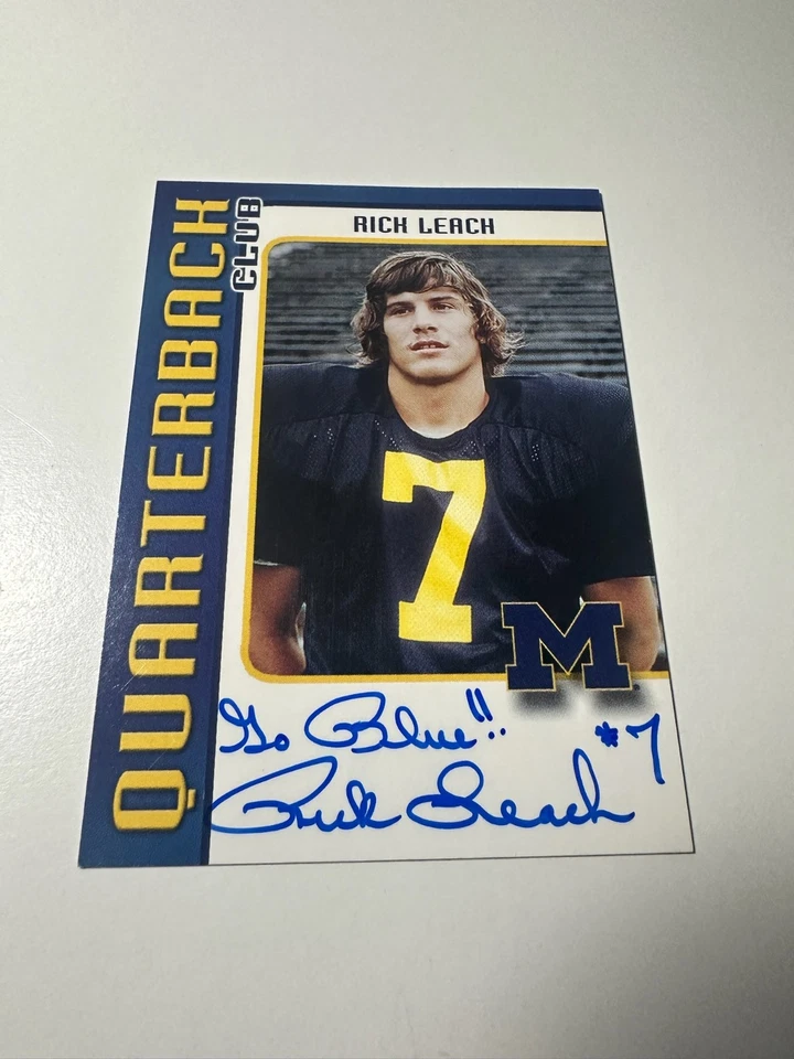 2002 TK Legacy Michigan Rick Leach Quarterback Club Auto /500 #QB1 SP - Image 1 of 2