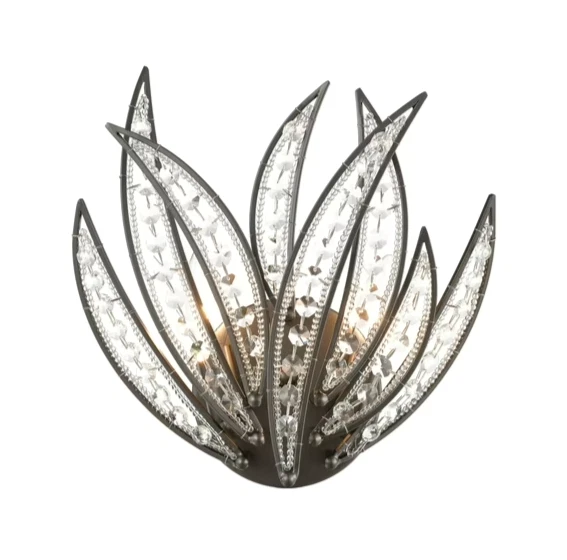 Aplique de pared 2 luces cristales de grafito oscuro iluminación de alce Nápoles 13" 16361-2 nuevo Foto 1 de 4