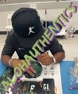 MICAH ALEJADO SIGNED HAWAII WARRIORS FOOTBALL MINI HELMET  *PROOF* AUTO - Picture 1 of 3