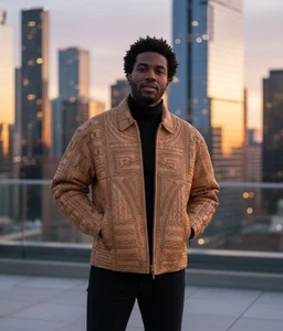 LESEN🔻 Vintage Schott NYC Herren Leder Spellout Tribal Design Hip Hop Jacke 2XL - Bild 1 von 20