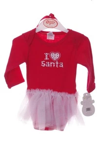 Bebé Bebé Niñas Roja LS 1 Pieza Camisa Tutú Santa Navidad 3 6 9 12 Meses NUEVO - Imagen 1 de 1