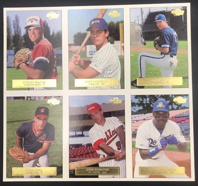 VTG 1992-93 Fleer Excel Minor League Baseball Promo 6-Card Sheet Cordova Ogea - Image 1 of 4